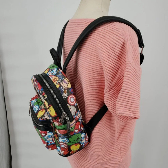 Loungefly OG Marvel Chibi Avengers Mini Backpack Black Widow Captain America EUC - Picture 4 of 16